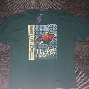 Brand New with Tags NHL Minnesota Wild Green Graphic Tee with Logo